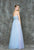 Glow by Colors - G706 Sweetheart Neckline Mesh Evening Gown in Blue