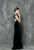 Glow by Colors - G707 Sheer Neckline Mermaid Evening Gown in Black