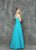 Glow by Colors - G720 Elegant Cross Ruched Evening Dress in Blue
