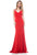 Glow by Colors - G722 Ornate Crisscrossed Sheath Gown in Red