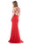 Glow by Colors - G722 Ornate Crisscrossed Sheath Gown in Red