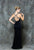 Glow by Colors - G722 Ornate Crisscrossed Sheath Gown in Blue