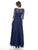 Glow by Colors - G724 Lace Scoop Neck A-line Dress in Blue