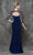 Glow by Colors - Intricate Ruched Illusion Evening Dress G725 in Blue