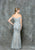 Glow by Colors - G730 Embellished Sweetheart Sheath Dress in Gray