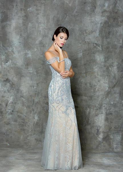 Colors Dress - Embellished Sweetheart Sheath Dress G730 In Gray