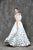 Glow by Colors - G731 Two-Piece Butterfly Print Evening Dress in White