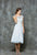Glow by Colors - G732 Illusion Bateau Lace A-line Dress in White