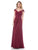 Glow by Colors - G736L V-neck Chiffon A-line Dress in Red