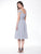 Glow by Colors - G736 Ruched Chiffon A-line Dress in Gray