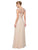 Glow by Colors - G737L Cap Sleeve Chiffon Evening Gown in Neutral