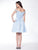 Glow by Colors - G739 Off Shoulder Satin Dress in Blue