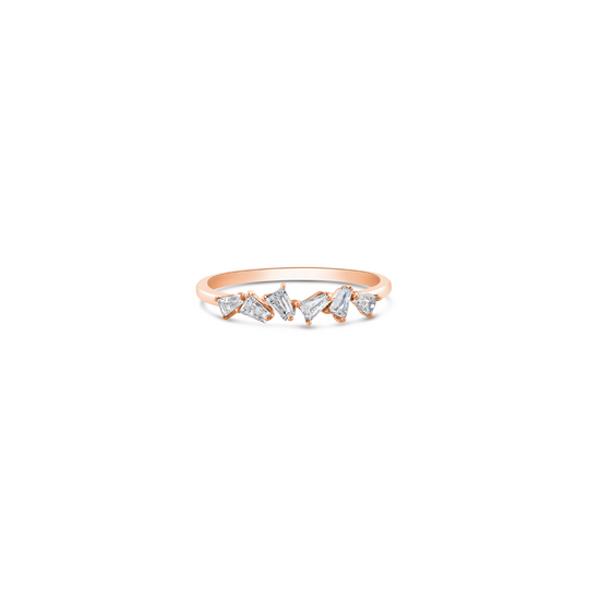 Diamond Baguette Ring in 18k Rose Gold