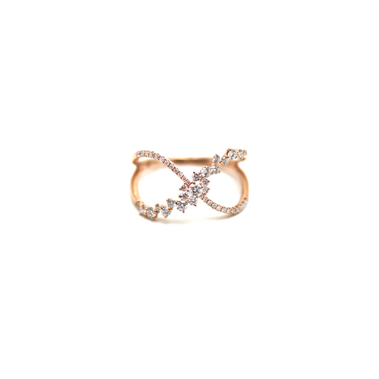 Criss Cross Diamond Ring in 18k RG