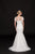 Glow by Colors - G742-1 Floral Appliqued Mermaid Gown In White