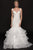 Glow by Colors - G751 Beaded V-neck Ruffled Mermaid Dress In White