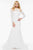 Glow by Colors - G753 Lace Bateau Mermaid Dress In White