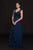 Glow by Colors - G757 Sleeveless Embellished Chiffon Gown In Blue