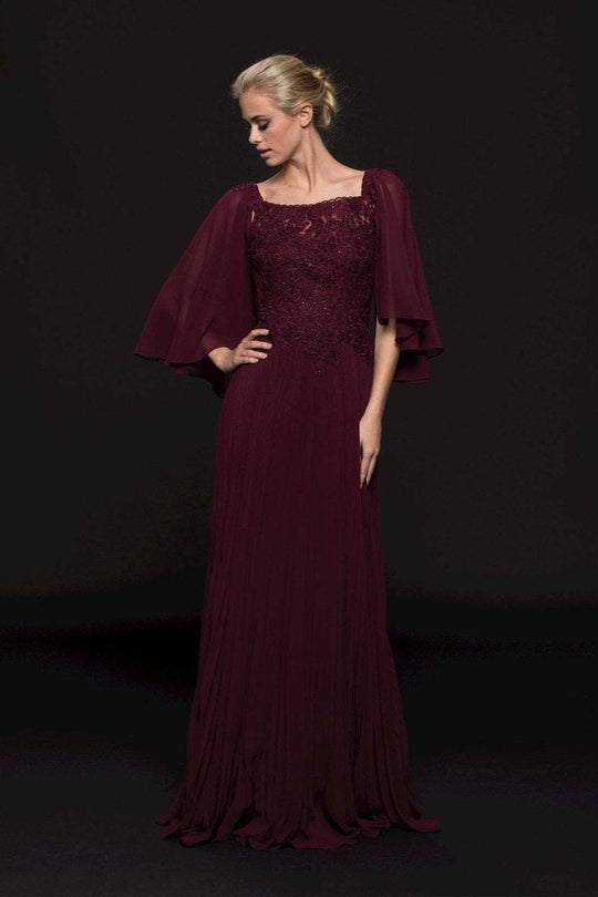 Glow by Colors - G761 Chiffon Square A-line Dress In Red