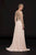 Glow by Colors - G762 Bateau Neck Embellished A-line Gown in Neutral