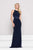 Glow by Colors - G764 Sleeveless Halter Sheath Dress In Blue