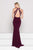 Glow by Colors - G765 Plunging Halter Jersey Sheath Dress In Red