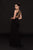Glow by Colors - G765 Plunging Halter Jersey Sheath Dress In Black