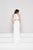 Glow by Colors - G767 Halter Cutout Metallic Accented Gown In White