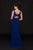 Glow by Colors - G769 Sleeveless and Cutouts Sheath Gown in Blue