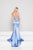 Glow by Colors - G770 Two Piece High Halter Mermaid Gown In Blue