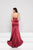 Glow by Colors - G770 Two Piece High Halter Mermaid Gown In Red