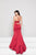 Glow by Colors - G773 Strappy Fitted Trumpet Gown In Red