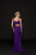 Glow by Colors - G776 Sleeveless Plunging Sweetheart Faille Gown In Purple