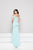 Glow by Colors - G786 Jeweled Lace Corset Bodice Off Shoulder Gown In Blue and Green