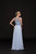 Glow by Colors - G790 Lattice Ornate Illusion Jewel Chiffon Gown In Blue