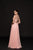 Glow by Colors - G790 Lattice Ornate Illusion Jewel Chiffon Gown In Pink