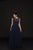 Glow by Colors - G790 Lattice Ornate Illusion Jewel Chiffon Gown In Blue