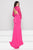 Glow by Colors - G792 Lace V-neck Two-Piece Fitted Gown in Pink