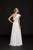 Glow by Colors - G794 Ruffled Asymmetrical Chiffon A-Line Gown In White