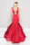 Glow by Colors - G797 Sleeveless Beaded Waist Mermaid Gown In Red