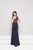 Glow by Colors - G798 Fitted Halter Strapped Evening Dress In Blue