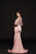 Glow by Colors - G799 Embellished V-neck Trumpet Dress In Pink