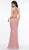 Glow by Colors - G806 Embellished Halter Matte Jersey Trumpet Dress In Pink