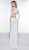 Glow by Colors - G808 Embellished Halter Matte Jersey Trumpet Dress In White