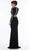Glow by Colors - G809 Embellished Long Sleeve Matte Jersey Dress In Black