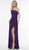 Glow by Colors - G812 Chiffon Asymmetric A-line Dress In Purple
