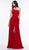 Glow by Colors - G812 Chiffon Asymmetric A-line Dress In Red
