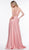 Glow by Colors - G813 Embellished Deep V-neck A-line Dress In Pink