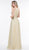 Glow by Colors - G817 Ruched Halter Chiffon A-Line Dress In Yellow