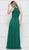 Glow by Colors - G817 Ruched Halter Chiffon A-Line Gown In Green